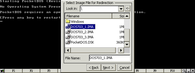 Select the first DR-DOS disk image