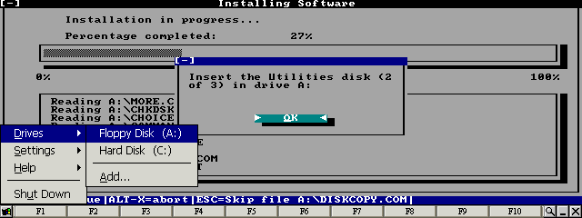Select Floppy Disk (A:) from the Drives menu