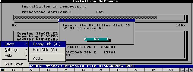 Select Floppy Disk (A:) from the Drives  menu