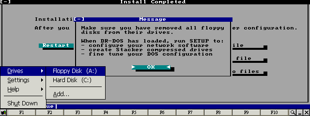 Select Floppy Disk (A:) from the Drives  menu