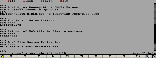 Cchange the path from DOS to DRDOS