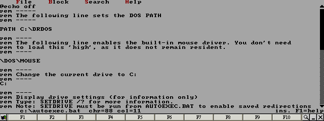 Change the line to read: PATH C:\DRDOS