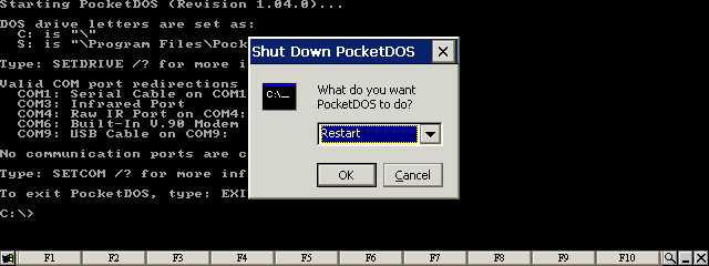 Restart PocketDOS