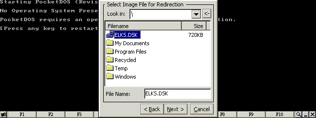 Select the ELKS disk image