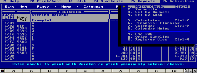 Quicken 7.0 for DOS
