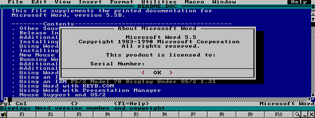 Microsoft Word for DOS 5.5