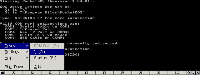 Select the \ (C:) item from the Drives  menu
