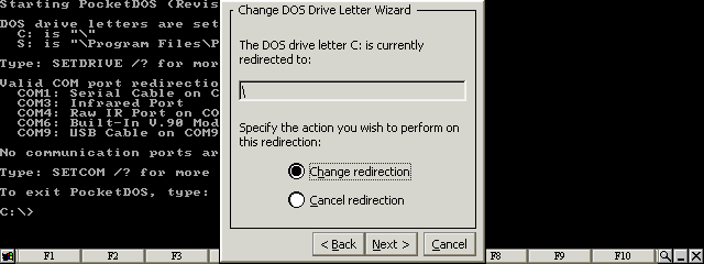 Select Change redirection and press the Next button