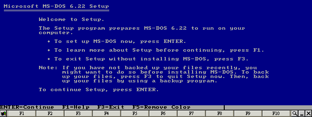 Press the F3 key to exit SETUP