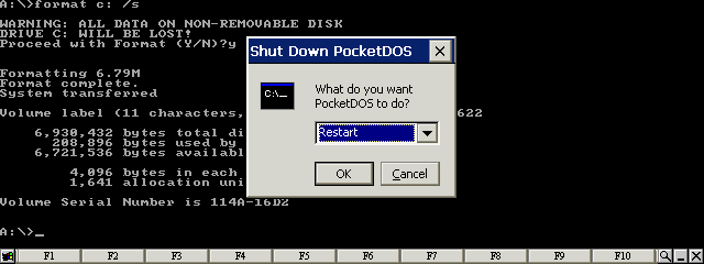 Restart PocketDOS