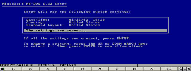 Set the Country and Keyboard Layout to United States and press the Enter key