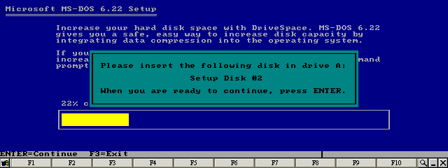 Wait until the SETUP program prompts for the next disk