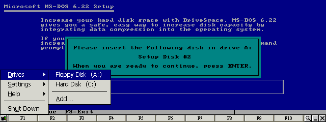 Select Floppy Disk (A:) from the Drives  menu