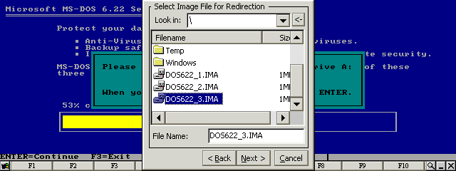 Select the third MS-DOS disk image
