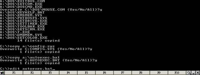 Type: EDIT AUTOEXEC.BAT