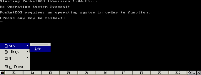 Select the Add... item from the Drives  menu