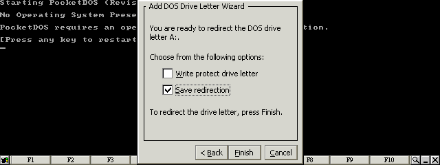 Set the Save reedirextion item and then press the Finish button