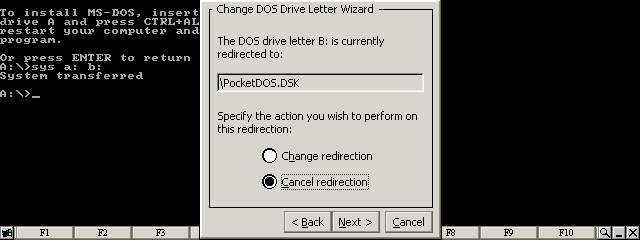Select Cancel Redirection and press the  Next button