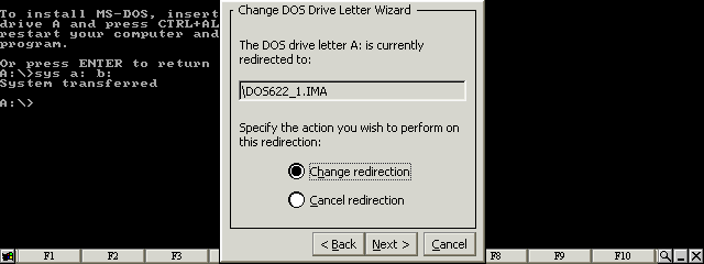 Select Change redirection and press the  Next button